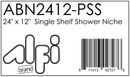 ALFI brand ABN2412 Shower Niche