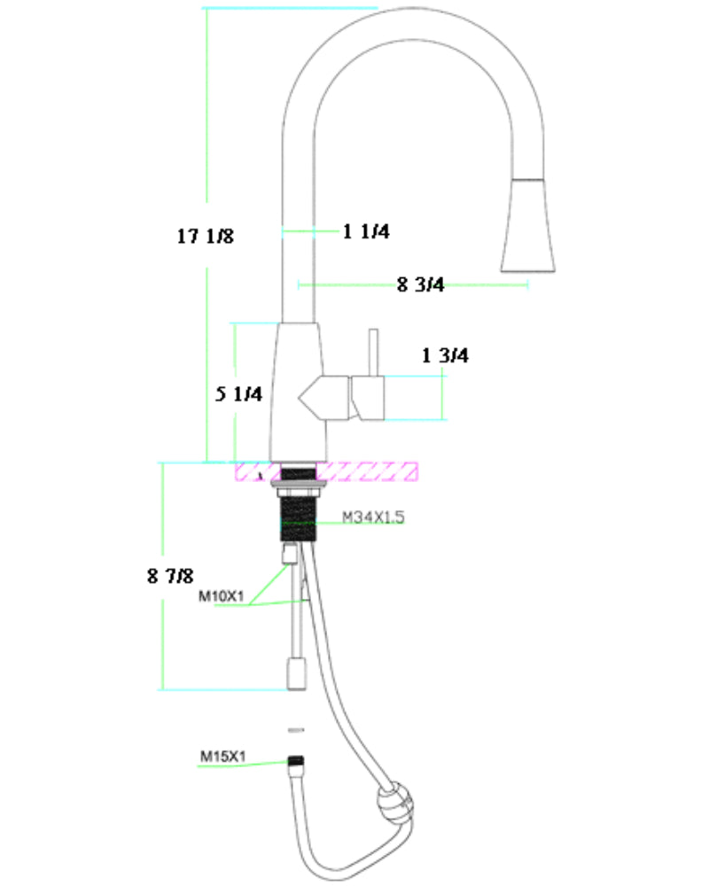 ALFI brand AB2034 Kitchen Faucet