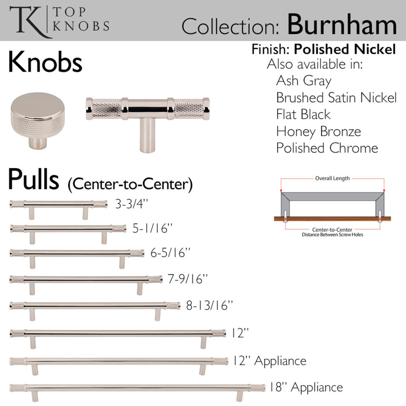 Top Knobs Burnham 3" Length Bar Knob