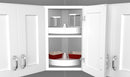REV A SHELF : Polymer Full-Circle 1-Shelf Lazy Susan w/Bottom Mount Hardware for Corner Wall Cabinets