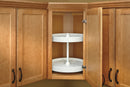 REV A SHELF : Polymer Full-Circle 2-Shelf Lazy Susan w/Bottom Mount Hardware for Corner Wall Cabinets