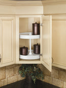 REV A SHELF : Polymer Full-Circle 2-Shelf Lazy Susan w/Bottom Mount Hardware for Corner Wall Cabinets