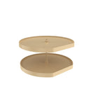 REV A SHELF : Lazy Daisy Polymer D-Shape 2-Shelf Lazy Susan w/Bottom-Mount Hardware for Corner Base Cabinets