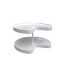 REV A SHELF : Polymer Kidney-Shaped 2-Shelf Lazy Susan w/Bottom Mount Hardware for Corner Base Cabinets