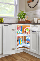 REV A SHELF : Polymer Kidney-Shaped 2-Shelf Lazy Susan w/Bottom Mount Hardware for Corner Base Cabinets