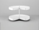 REV A SHELF : Polymer Kidney-Shaped 2-Shelf Lazy Susan w/Bottom Mount Hardware for Corner Base Cabinets