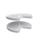 REV A SHELF : Polymer Kidney-Shaped 2-Shelf Lazy Susan w/Bottom Mount Hardware for Corner Base Cabinets
