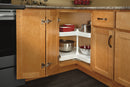 REV A SHELF : Polymer Kidney-Shaped 2-Shelf Lazy Susan w/Bottom Mount Hardware for Corner Base Cabinets