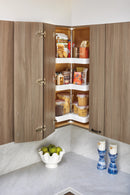 REV A SHELF : Polymer Kidney-Shaped 3-Shelf Lazy Susan for 31" H Corner Wall Cabinets