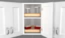 REV A SHELF : Banded Wood D-Shaped Lazy Susan for Corner Wall Cabinets w/Swivel bearing