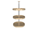 REV A SHELF : Banded Wood D-Shaped 3-Shelf Lazy Susans for 38" H Corner Wall Cabinets