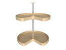 REV A SHELF : Banded Wood Kidney-Shaped 2-Shelf Lazy Susan Shelf for Corner Base Cabinets