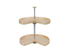REV A SHELF : Banded Wood Kidney-Shaped 2-Shelf Lazy Susan Shelf for Corner Base Cabinets