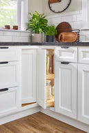 REV A SHELF : Banded Wood Pie-Cut 2-Shelf Lazy Susans for Corner Base Cabinets