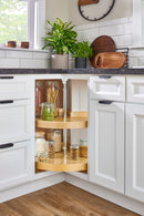 REV A SHELF : Banded Wood Pie-Cut 2-Shelf Lazy Susans for Corner Base Cabinets