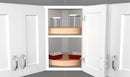 REV A SHELF : Natural Wood Full-Circle Lazy Susan for Corner Wall Cabinets w/ Swivel Bearing
