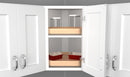 REV A SHELF : Natural Wood D-Shaped Lazy Susan for Corner Wall Cabinets w/ Swivel Bearing