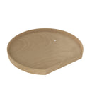 REV A SHELF : Natural Wood D-Shaped Lazy Susan for Corner Base Cabinets w/ Swivel Bearing