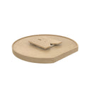 REV A SHELF : Natural Wood Tall D-Shaped Lazy Susan for Corner Base Cabinets w/ Swivel Bearing