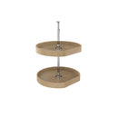 REV A SHELF : Natural Wood D-Shaped 2-Shelf Lazy Susans for Corner Wall Cabinets