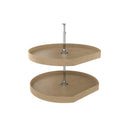 REV A SHELF : Natural Wood D-Shaped 2-Shelf Lazy Susans for Corner Base Cabinets