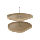 REV A SHELF : Natural Wood D-Shaped 2-Shelf Lazy Susans for Corner Base Cabinets