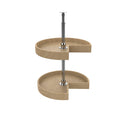 REV A SHELF : Natural Wood Kidney-Shaped-Shaped 2-Shelf Lazy Susans for Corner Wall Cabinets