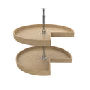 REV A SHELF : Natural Wood Kidney-Shaped 2-Shelf Lazy Susans for Corner Base Cabinets