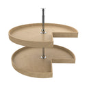 REV A SHELF : Natural Wood Kidney-Shaped-Shaped 2-Shelf Lazy Susans for Corner Base Cabinets