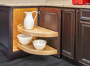 REV A SHELF : Natural Wood Pivot and Slide Half-Moon 2-Shelf Organizer for Blind Corner Cabinets