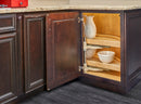 REV A SHELF : Natural Wood Pivot and Slide Half-Moon 2-Shelf Organizer for Blind Corner Cabinets