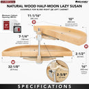REV A SHELF : Natural Wood Pivot and Slide Half-Moon 2-Shelf Organizer for Blind Corner Cabinets