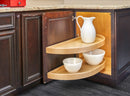 REV A SHELF : Natural Wood Pivot and Slide Half-Moon 2-Shelf Organizer for Blind Corner Cabinets
