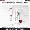 REV A SHELF : Natural Wood Pivot and Slide Half-Moon 2-Shelf Organizer for Blind Corner Cabinets