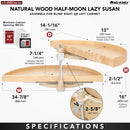 REV A SHELF : Natural Wood Pivot and Slide Half-Moon 2-Shelf Organizer for Blind Corner Cabinets