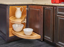 REV A SHELF : Natural Wood Pivot and Slide Half-Moon 2-Shelf Organizer for Blind Corner Cabinets