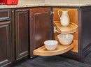 REV A SHELF : Natural Wood Pivot and Slide Half-Moon 2-Shelf Organizer for Blind Corner Cabinets