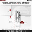 REV A SHELF : Natural Wood Pivot and Slide Half-Moon 2-Shelf Organizer for Blind Corner Cabinets