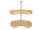 REV A SHELF : Natural Wood Pie-Cut 2-Shelf Lazy Susans for Corner Base Cabinets