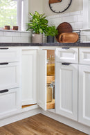 REV A SHELF : Natural Wood Pie-Cut 2-Shelf Lazy Susans for Corner Base Cabinets