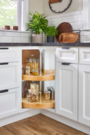 REV A SHELF : Natural Wood Pie-Cut 2-Shelf Lazy Susans for Corner Base Cabinets
