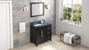 36" Black Cade Vanity, left offset