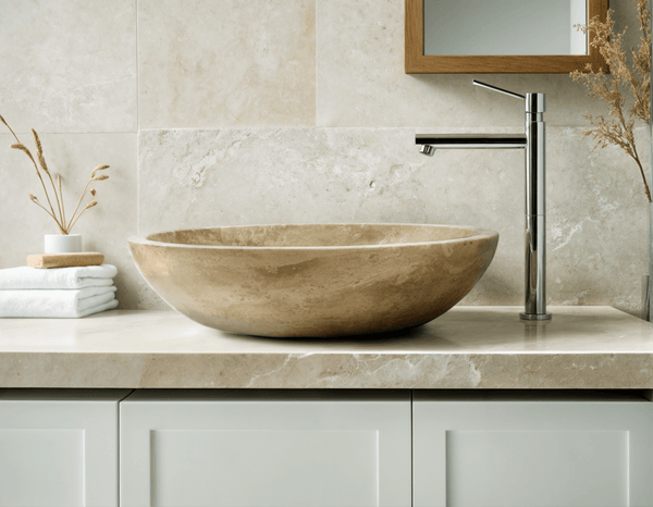 Light Travertine Sink