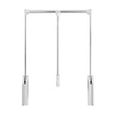Polished Chrome Soft-close Expandable Wardrobe Lift for 25-1/2" - 35" Openings