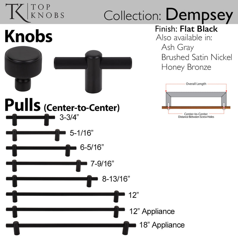 Top Knobs Dempsey 3 3/4" Center to Center Bar Pull