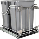 Double 35 Quart Polished Chrome STORAGE WITH STYLE® Metal Soft-close Trashcan Pullout