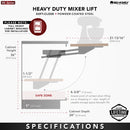 REV A SHELF : Mixer/Appliance Lifting System w/ Shelf Included for Base Cabinets