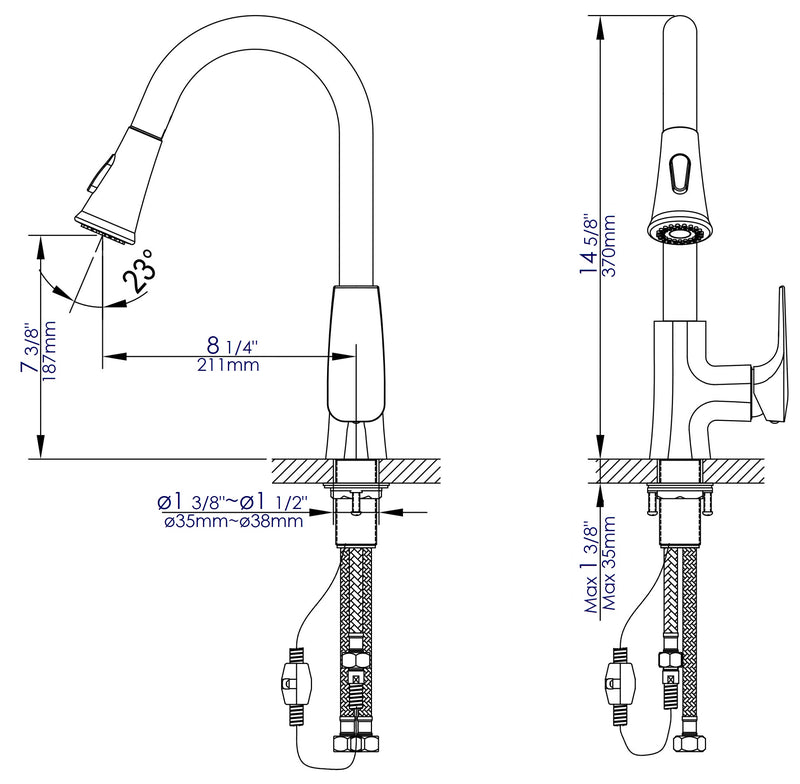 ALFI brand ABKF3889 Kitchen Faucet