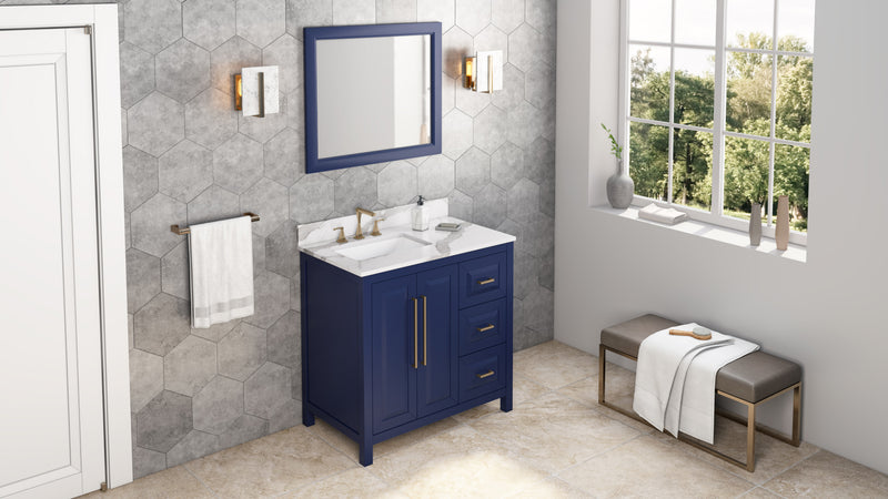 36" Hale Blue Cade Vanity, left offset