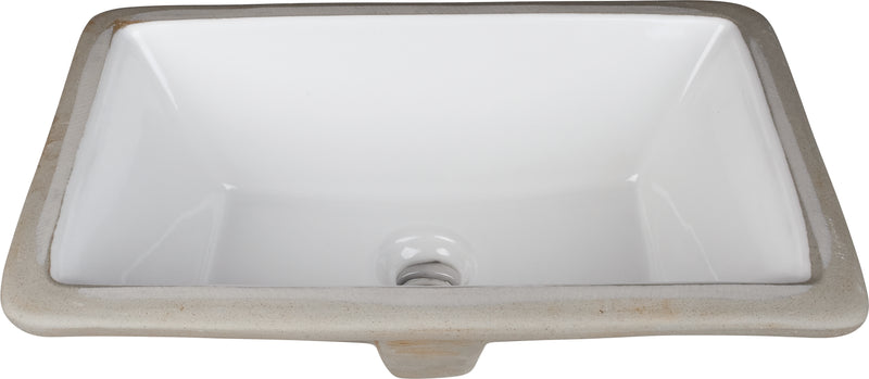 24" White Addington Vanity, Boulder Cultured Marble Vanity Top, undermount rectangle bowl